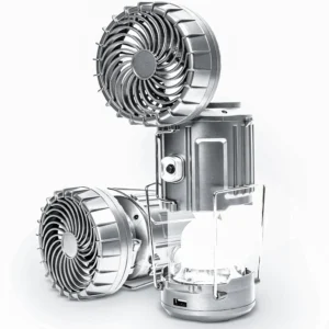 Solar Camping Lantern with Fan & Phone Charger,
